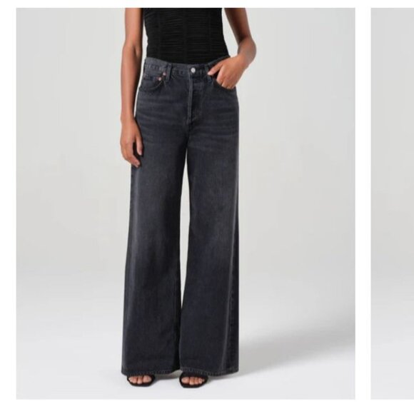 Agolde Denim - Agolde Wide Leg Flare Jeans - Washed Black